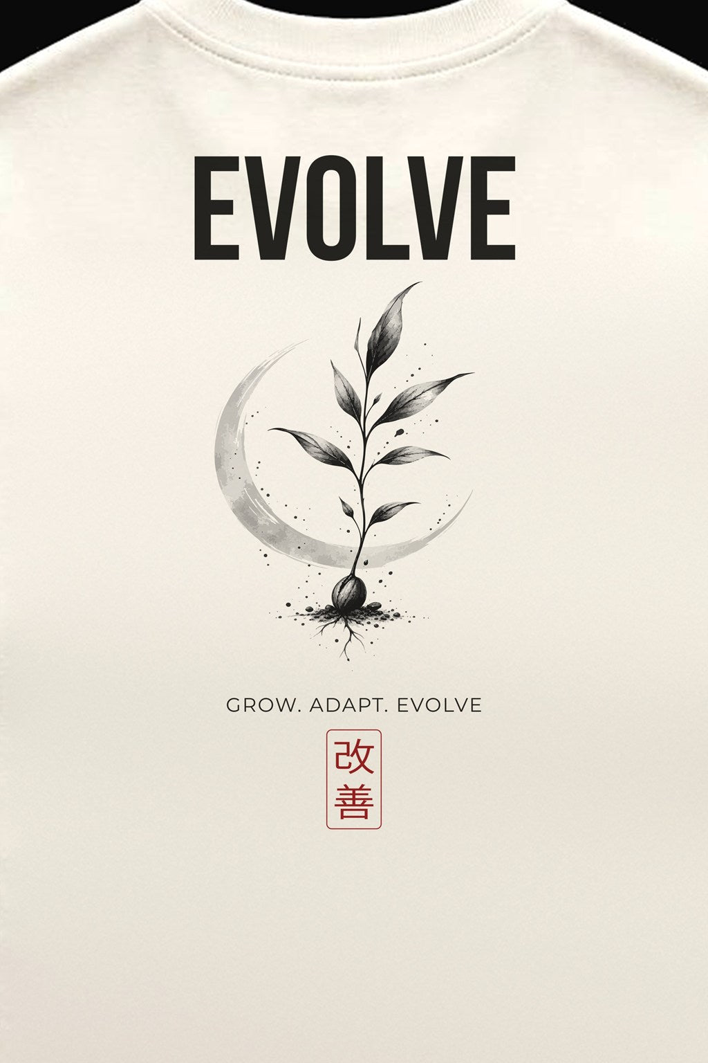 Camiseta Evolve, estampado de la espalda